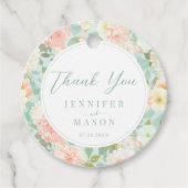 Romantische Peony Floral Wedding Danke Ihnen für T Geschenkanhänger (Vorderseite)