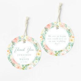 Romantische Peony Floral Wedding Danke Ihnen für T Geschenkanhänger