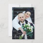 Romantische Peony Floral Wedding Dankeskarte (Vorderseite)