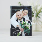 Romantische Peony Floral Wedding Dankeskarte (Stehend Vorderseite)