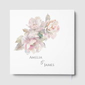 Romantische Peony Floral Wedding Gästebuch (Rückseite)