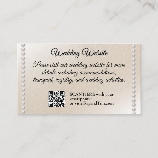 Romantische Perlen Begleitkarte (Vorderseite)