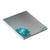 Romantische Perlen der blauen Rose Notizblock (angewinkelt)