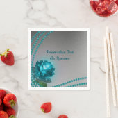 Romantische Perlen der blauen Rose Serviette (Beispiel)