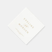 Romantische personalisierbare GoldWedding-Typograf Serviette (Ecke)