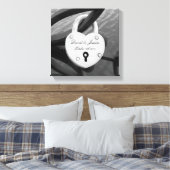 Romantische personalisierte Liebe Schloss Foto Lei Leinwanddruck (Insitu (Schlafzimmer))
