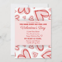 Romantische personalisierte Valentinstagskarte 