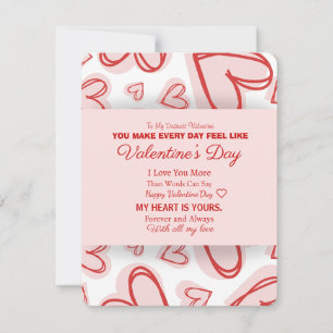 Romantische personalisierte Valentinstagskarte Mitteilungskarte