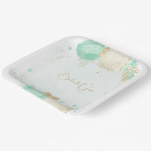 Romantische Pfefferminze, grün-weiße Blume Gold Pappteller (Gewinkelt)