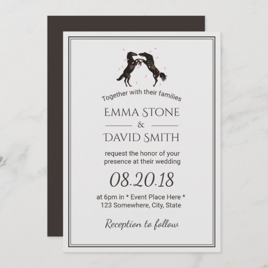 Romantische Pferdehochzeit Einladung (Vorne/Hinten)