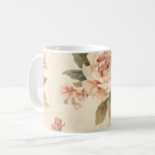 Romantische Pfingstrose & Rose Alter Garten Kaffeetasse