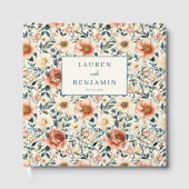 Romantische Pfirsich-Blumen Gästebuch (Vorderseite)