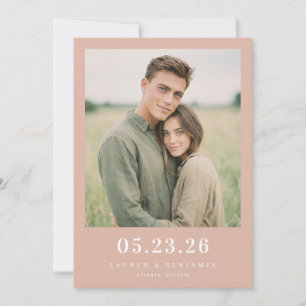 Romantische Pfirsich-Minimalist-Foto Save The Date