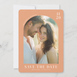 Romantische Pfirsich-Minimalistische Fotografie Save The Date