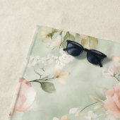 Romantische Pfirsich-Minze-hübsche Rosen Floral  Strandtuch (Beispiel)