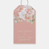 Romantische Pfirsich und weiße Blume Geschenkanhänger (Rückseite)