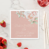 Romantische Pfirsich und weiße Blume Serviette (Beispiel)