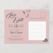 Romantische Pfirsich und weiße Blütenstände Postkarte (Rückseite)