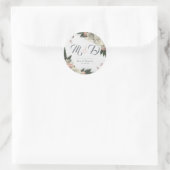 Romantische Pfirsich und weiße Blütenstände Runder Aufkleber (Tasche)