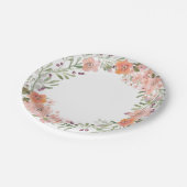 Romantische Pfirsichblume Pappteller (Schrägansicht)