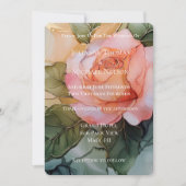 Romantische Pfirsichhochzeit Rose Einladung (Vorderseite)