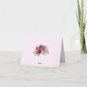 Romantische Pflaume Burgund Blush Pink Hochzeit Dankeskarte (Rückseite)