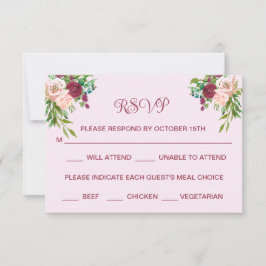 Romantische Pflaume Burgund Blush Pink Wedding RSV Save The Date