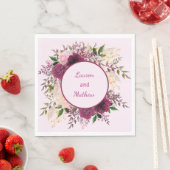 Romantische Pflaume Burgund, Personalisiert in Ros Serviette (Beispiel)