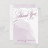 Romantische Pflaumenhochzeitkalligraphie danke (Vorne/Hinten)