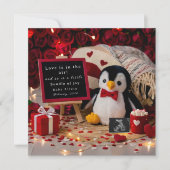 Romantische Pinguin-Schwangerschaft Ankündigung (Vorderseite)
