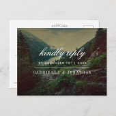 Romantische Pinien, Berge und See | Modernes UAWG Einladungspostkarte (Vorne/Hinten)