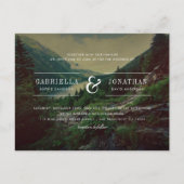 Romantische Pinien, Berge und Seen Einladungspostkarte (Vorderseite)