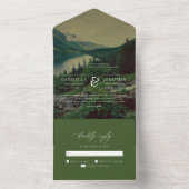 Romantische Pinien Hochzeit in Urlaubsort All In One Einladung (Innen Boden)