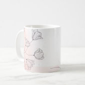 Romantische Pink Aquarell Blumencoffee Tasse - Ges (Vorderseite Links)