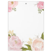 Romantische Pink-Aquarellbäume Blütenblumen Klemmbrett (Rückseite)