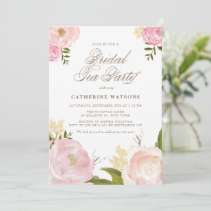 Romantische Pink Blume Bridal Teezeremonie Party Einladung