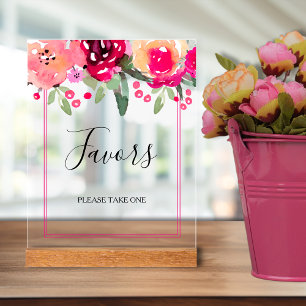 Romantische Pink-Brautparty-Favoriten Acrylschild