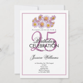 Romantische Pink Daisies zum Geburtstag Einladung