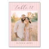 Romantische Pink Elegante Foto Tischnummer (Rückseite)