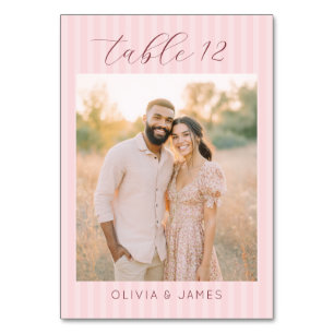 Romantische Pink Elegante Foto Tischnummer