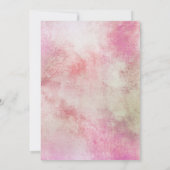 Romantische Pink Floral Wasserfarbenhochzeit Einladung (Rückseite)