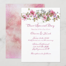 Romantische Pink Floral Wasserfarbenhochzeit