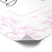 Romantische Pink French Girl Begrüßungsdusche Poster (Ecke)