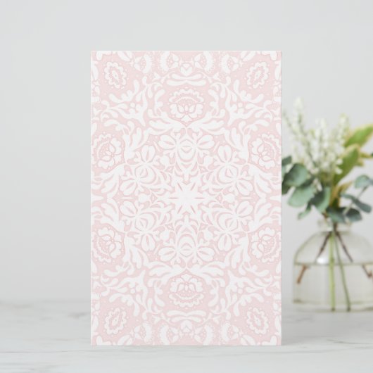 Romantische Pink Lace Floral Stationierung Briefpapier (Stehend Vorderseite)