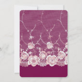 Romantische Pink Lace Floral Wedding Einladung (Rückseite)