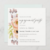 ROMANTISCHE PINK, LILA, BLUE FLORAL VERLOBUNG EINLADUNG (Vorne/Hinten)