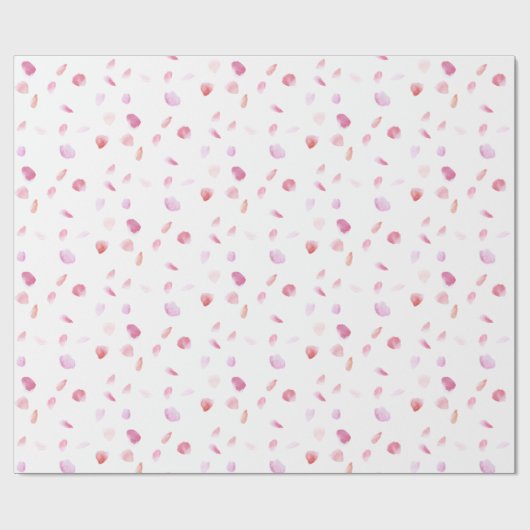 Romantische Pink Peach Rose Petals Floral Bridal S Geschenkpapier (Flach)
