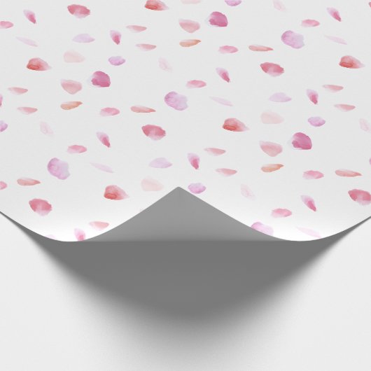Romantische Pink Peach Rose Petals Floral Bridal S Geschenkpapier (Ecke)