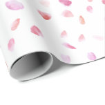 Romantische Pink Peach Rose Petals Floral Bridal S Geschenkpapier<br><div class="desc">Romantisches Pink Peach Rose Petals Floral Brautparty</div>