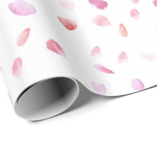 Romantische Pink Peach Rose Petals Floral Bridal S Geschenkpapier (Rolleneckpunkt)